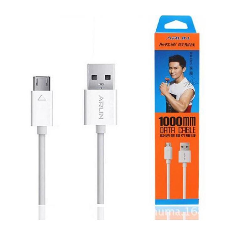 Cáp sạc micro usb arun dài 1m cho samsung/oppo/asus/nokia cáp android giá rẻ