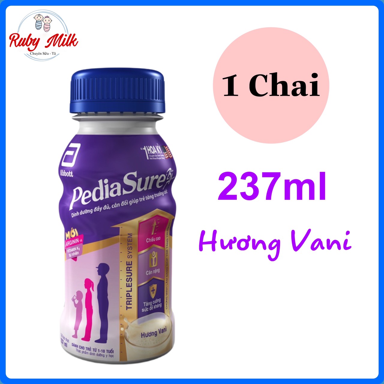 [Date 4.2025] Sữa Pediasure pha sẵn 237ml Vani - 1 Chai