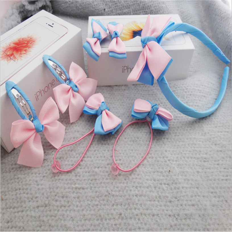 Combo bờm cài tóc - nơ - dây buộc tóc cho bé gái giá rẻ (7 món)