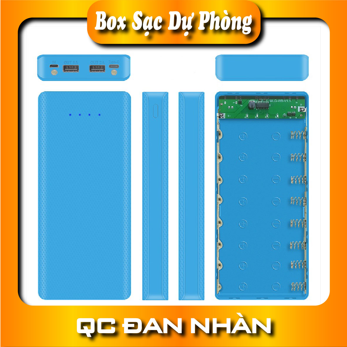 Box sạc dự phòng 8 cell KHÔNG KÈM PIN