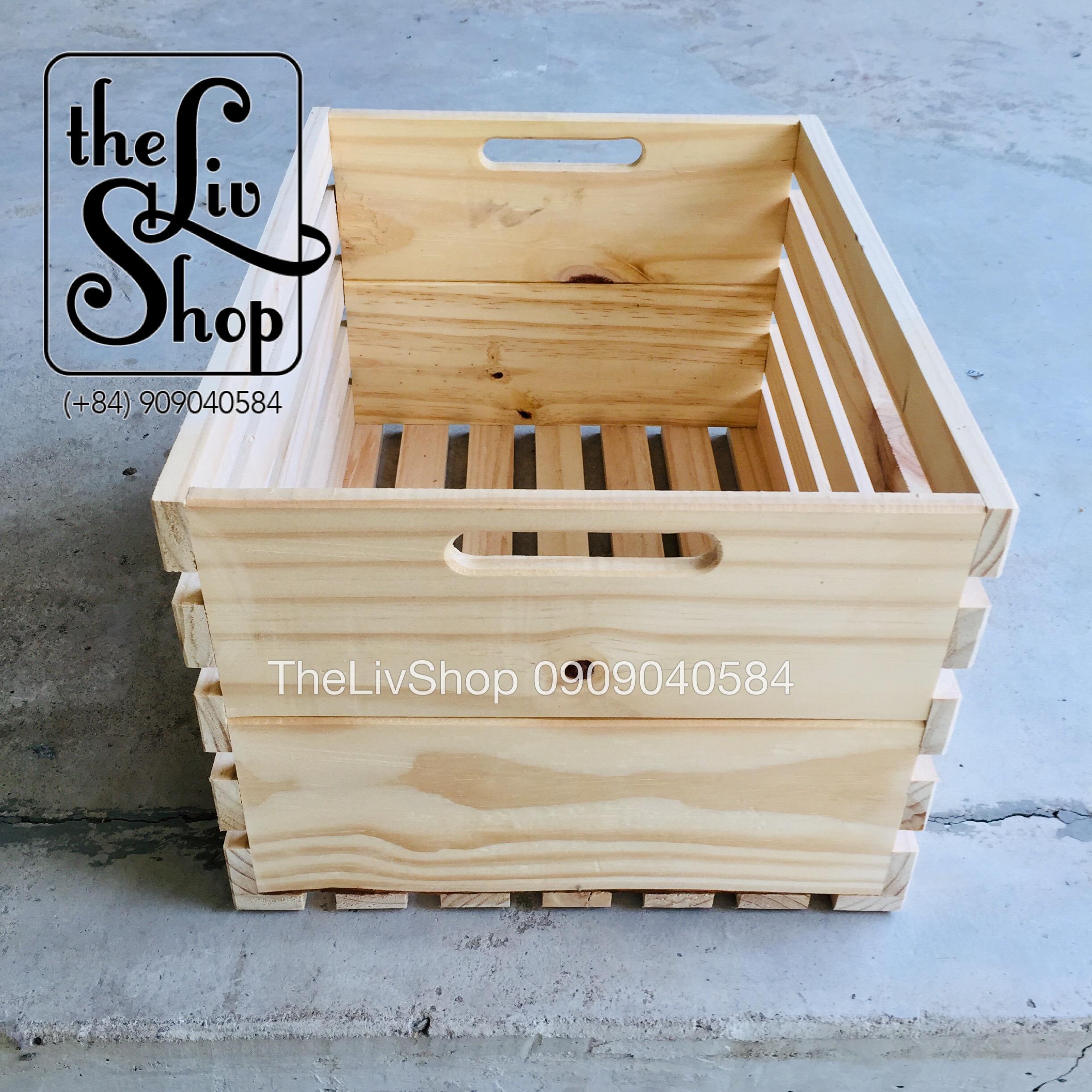 thùng gỗ thông loại liền mặt 40x30x22cm