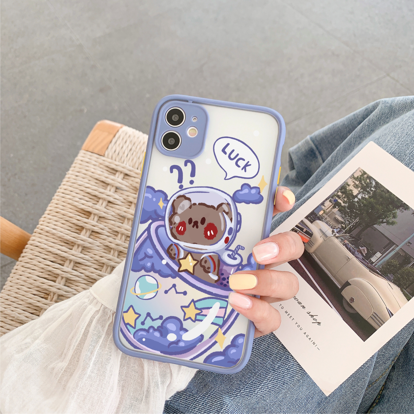 Ốp Lưng Nhám Chống Sock Va Đập Bảo Vệ Camera Luck x Nice