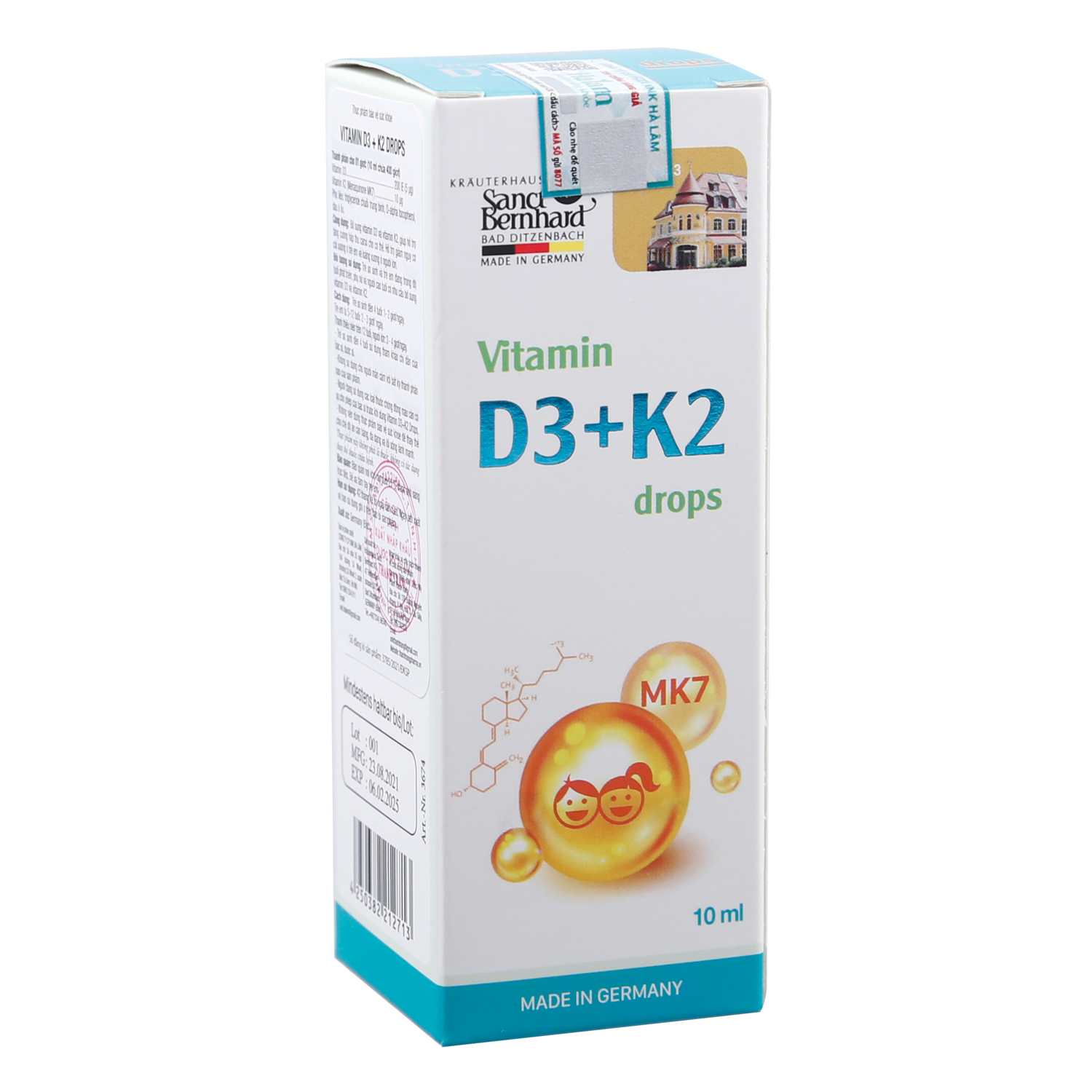 Vitamin D3 K2 MK7 Sanct Bernhard Drops 10ml