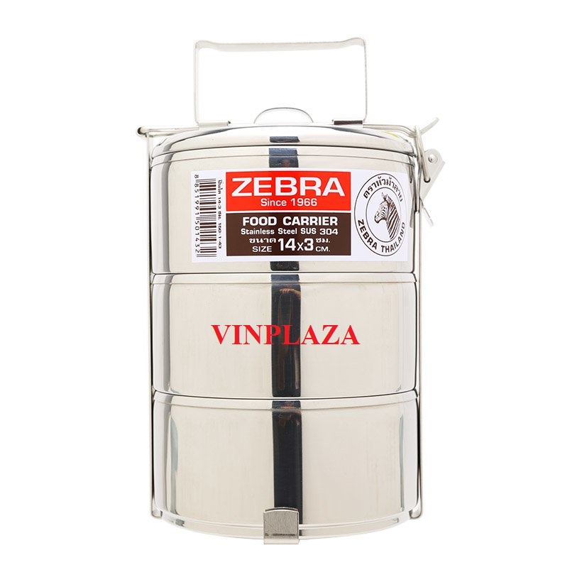 Camen 3 ngăn Zebra 150143 14cm (Bạc)
