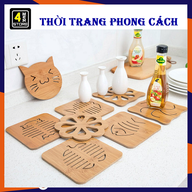 [HCM][ Giá Rẻ ] Miếng Lót Nồi Cách Nhiệt Gỗ Ép Hình Ngộ Nghĩnh - Miếng Gỗ Lót Nồi Thú Vị Décor Chịu Nhiệt Tốt