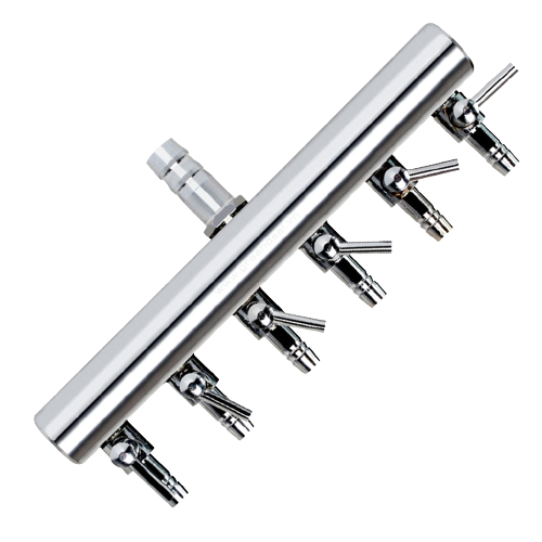 Van inox chia 6 - cào chia khí oxy/co2 khóa điều chỉnh cho bể cá