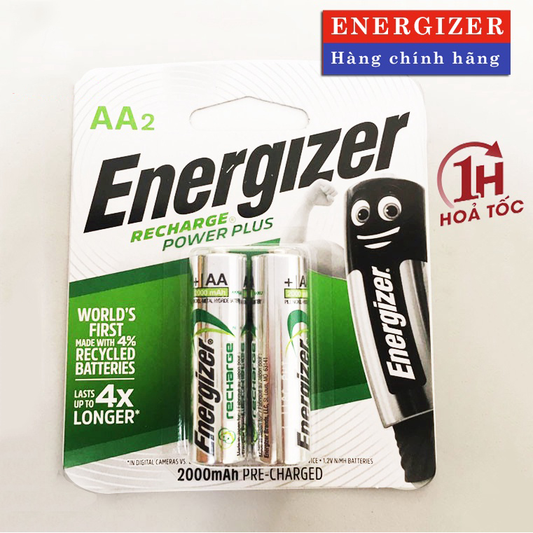 Combo 10 vỉ pin sạc AA Energizer 2000mAh ( 1 vỉ 2 viên ) chính hãng