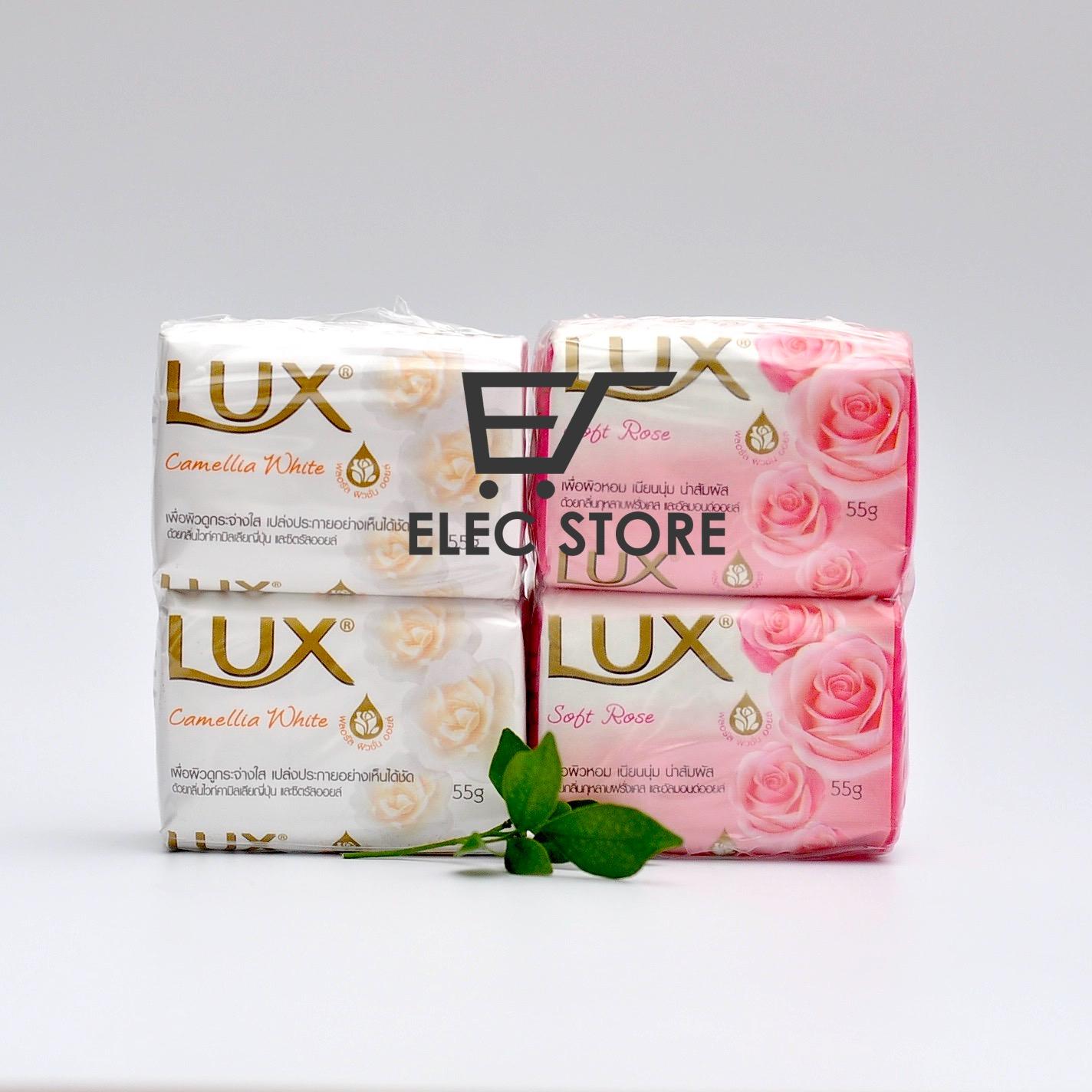 Bộ 4 bánh xà bông tắm trắng LUX Soft rose and Camellia White Thailand
