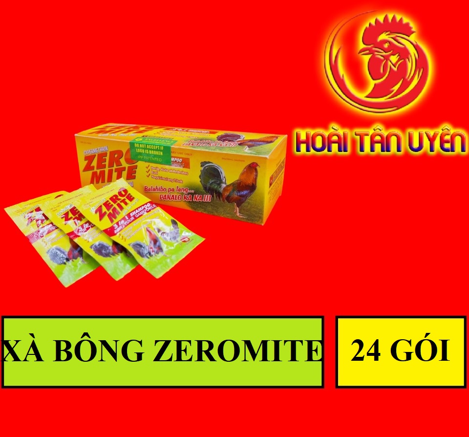 Zero Mite Xà bông tắm gà đẹp lông, diệt rận mạt hộp 24 gói