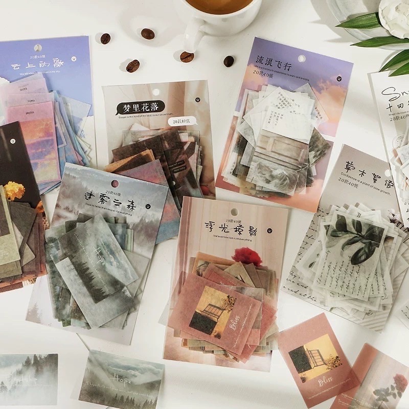 Gói 40 Stickers Về Thiên Nhiên Và Cuộc Sống