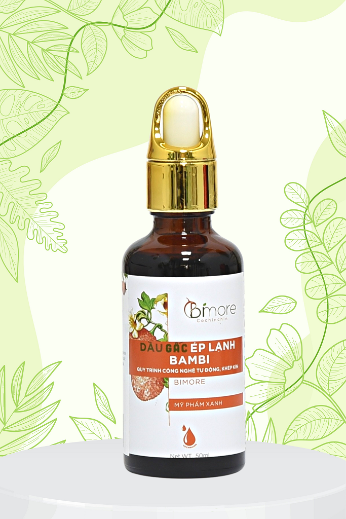 Dầu Gấc Ép Lạnh Giúp Làm Mờ Vết Thâm, Sáng Da Bimore 50ml