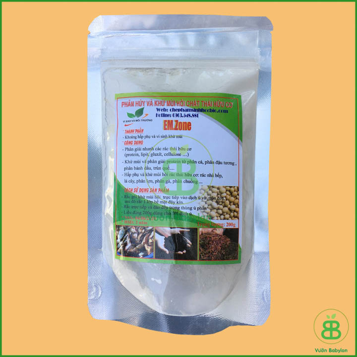 Men Vi Sinh Emzone Khử Mùi Hôi Phân Cá, Ủ Đậu Tương Và Rác Thải Sinh Hoạt Gói 200Gr