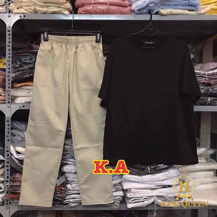 Sét áo trơn kèm quần kaki HARI0420