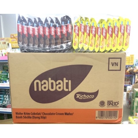 1 thùng bánh Nabati Phô Mai/Socola Bịch 10 Gói ( thùng 12 bịch)
