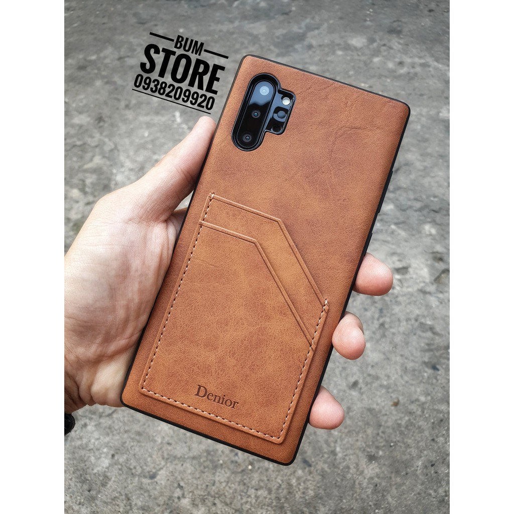 Ốp lưng da cao cấp cho Samsung Galaxy Note 10 / Note 10 Plus / S10 Plus / Note 9 có ngăn để thẻ ATM