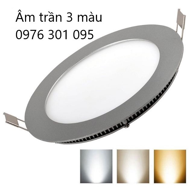Đèn Âm Trần 3 Màu 7w và 9w (Viền Vàng - Viền Bạc)