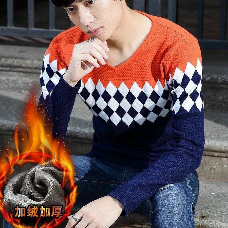 [HCM]áo len nam họa tiết kẻ sọc thời thượng thiết kế đơn giản chất len ấm áp thời trang cao cấp Binstore94 ks232