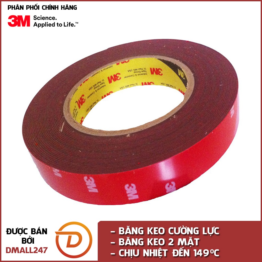 Băng keo cường lực siêu dính 3M khổ 10mm x 10m 4229P-10 - Dmall247, Bán sĩ, cắt theo kích thước yêu cầu