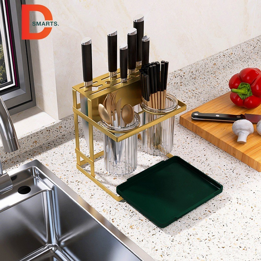 Kệ cài dao thớt, đựng đũa muỗng đa năng FE cao cấp không gỉ thế hệ mới