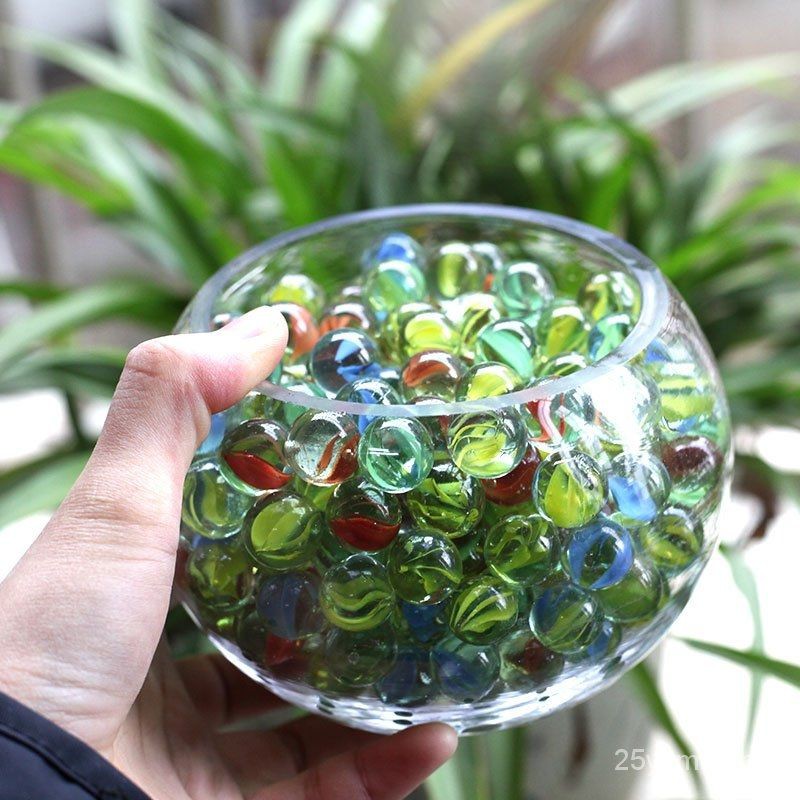Combo 210 viên bi ve đủ các màu, trang trí hồ cá, chơi bắn bi, bi ve màu nhỡ size 1.6 cm