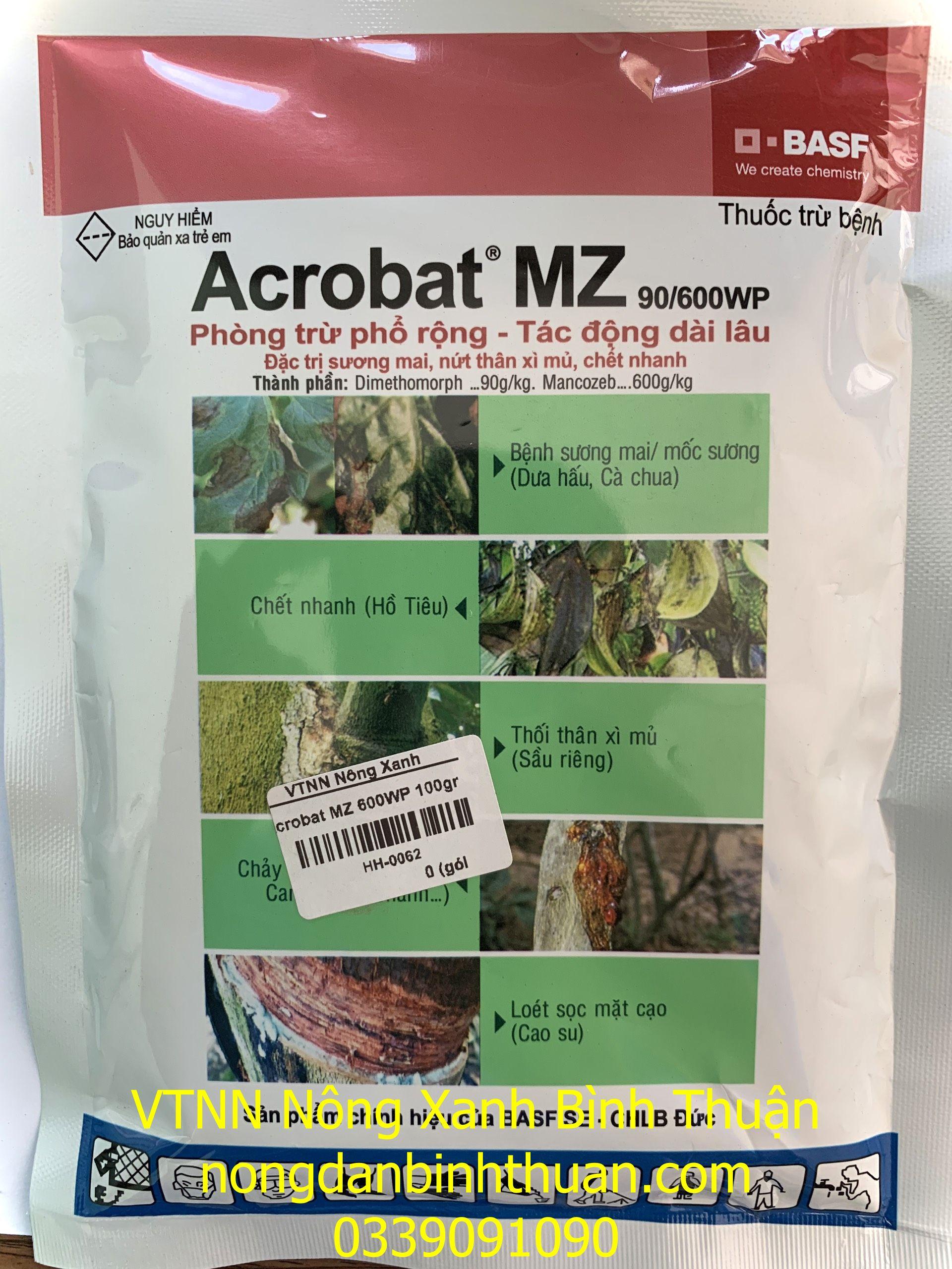 Trừ bệnh dốm lá dâu tây, thán thư dâu tây, thối gốc cây đâu tây Acrobat MZ