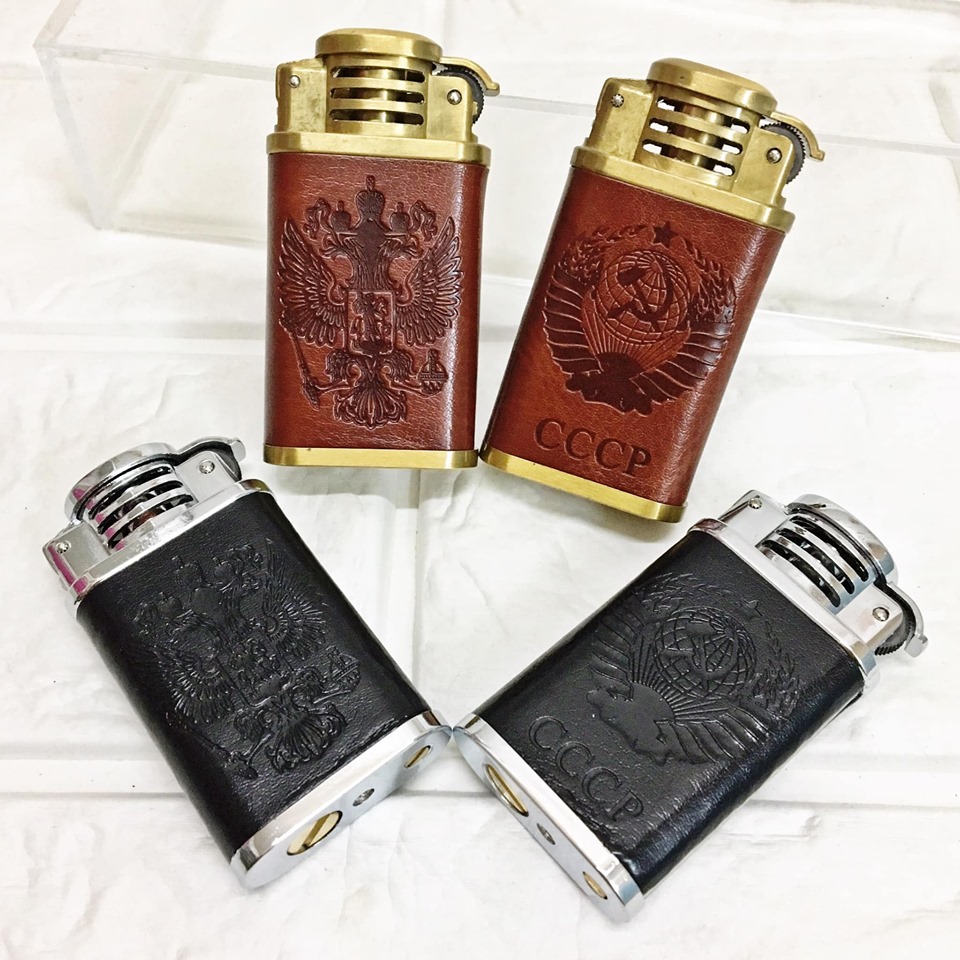 (BẬT LỬA ĐỘC LẠ) HỘT QUẸT ZIPPO CỐI XĂNG ĐÁ BỌC DA CAO CẤP