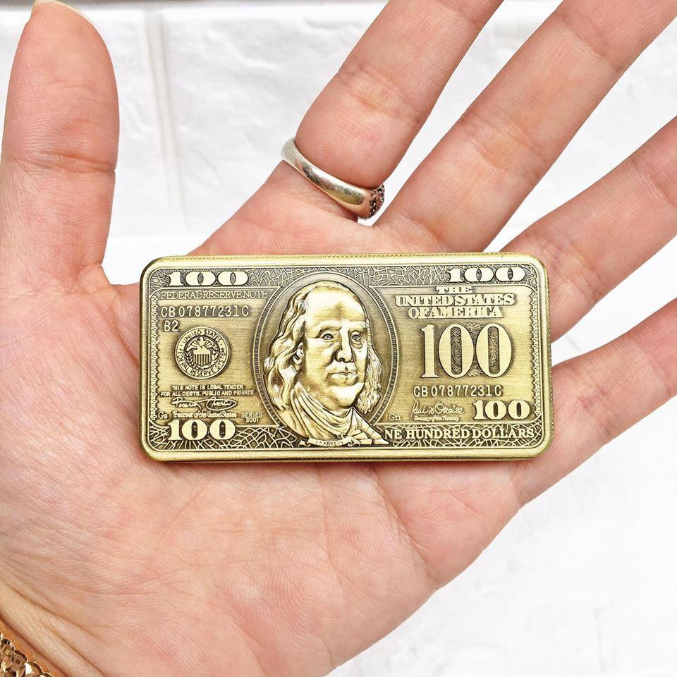 Hộp Quẹt Bật Lửa Khò Hình Đồng 100 Usd