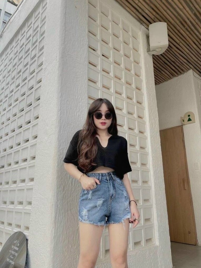 Áo croptop nữ trơn kiểu cổ sơ mi
