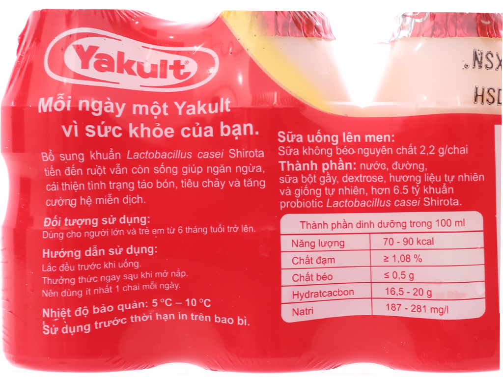 Lốc 5 chai sữa uống lên men Yakult 65ml