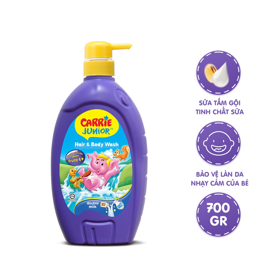 Sữa Tắm Gội Cho Bé Carrie Junior 700g- Đủ 5 Mùi