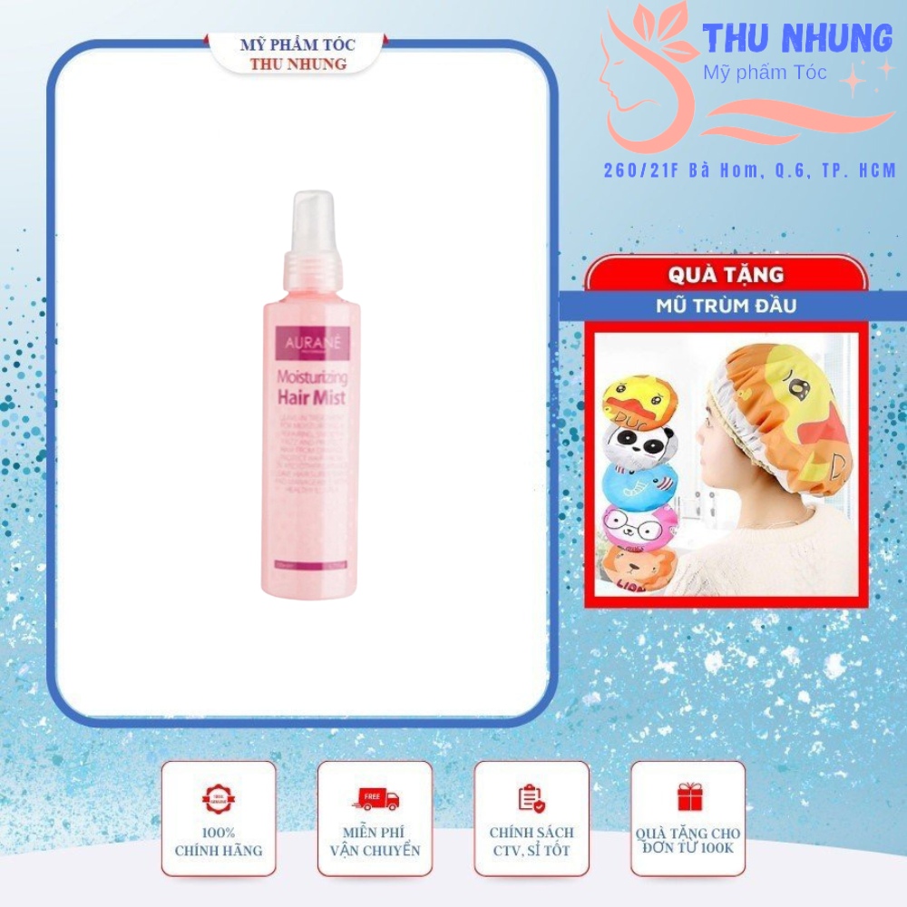 Xịt dưỡng ẩm suôn mượt chống rối cho tóc khô Aurane Moisturizing Hair Mist 200ml