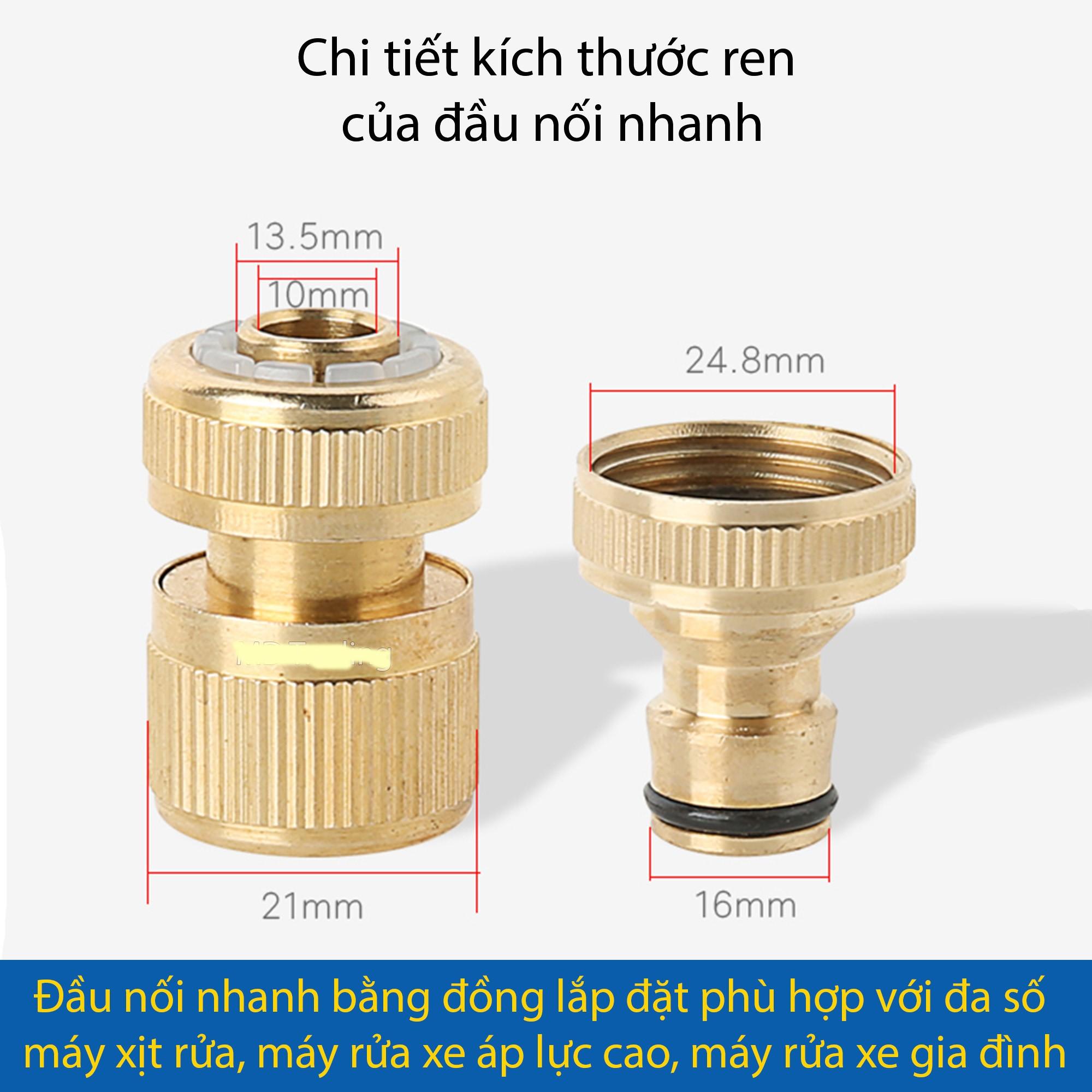 Bộ khớp nối nhanh đầu vào cho máy rửa xe áp lực cao, máy xịt rửa cao áp, máy rửa xe gia đình(hợp kim đồng)