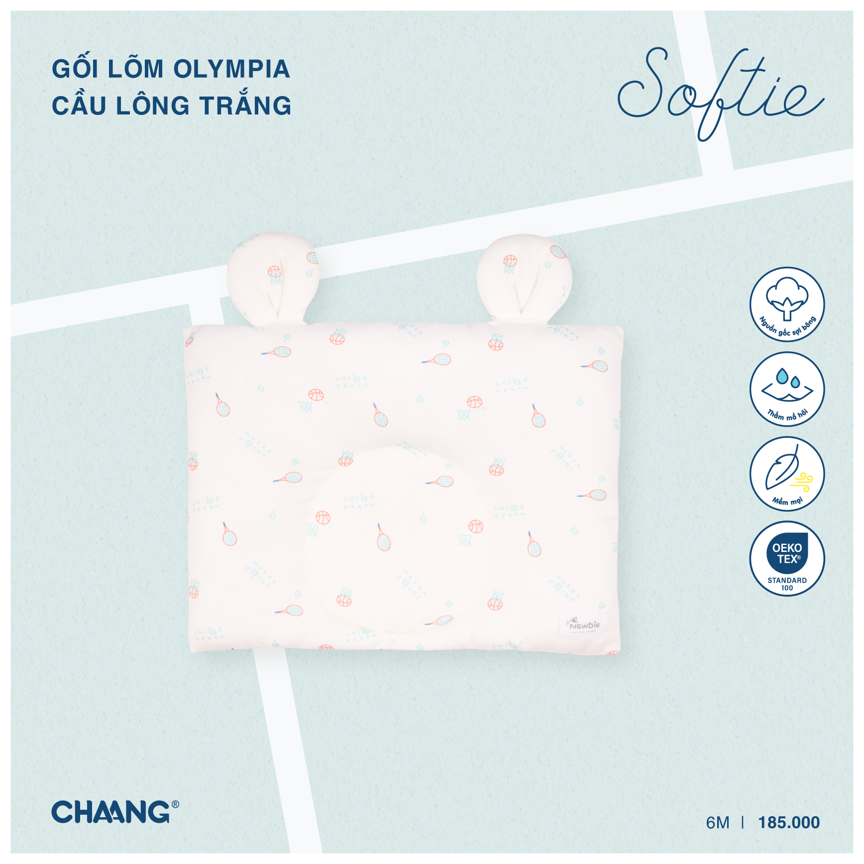 [CHAANG] Gối lõm sơ sinh Olympia Chaang