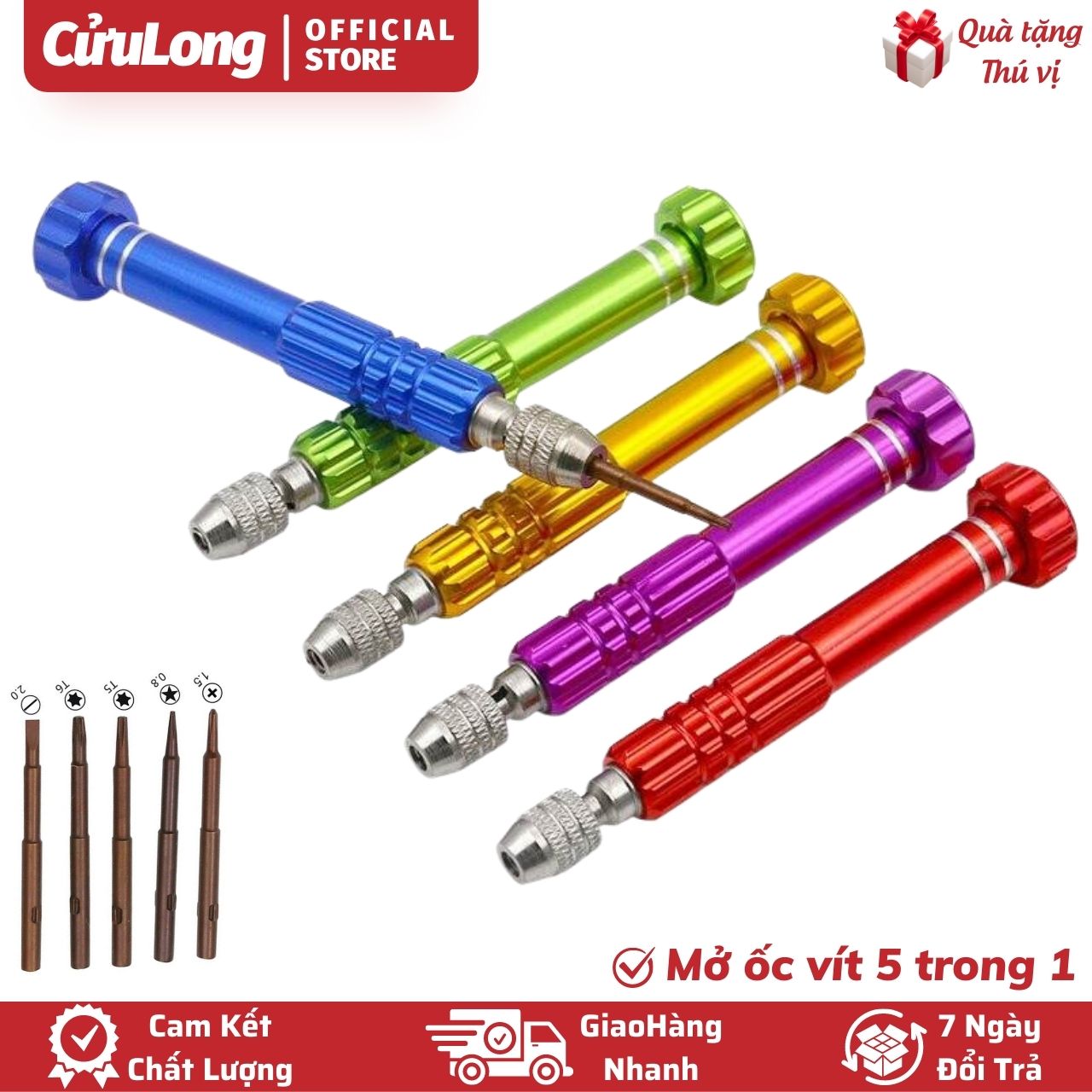 Multi-function 5-head screwdriver set, screwdriver, phone, computer, laptop, Macbok, 5-point multi-function screwdriver for electronic repair