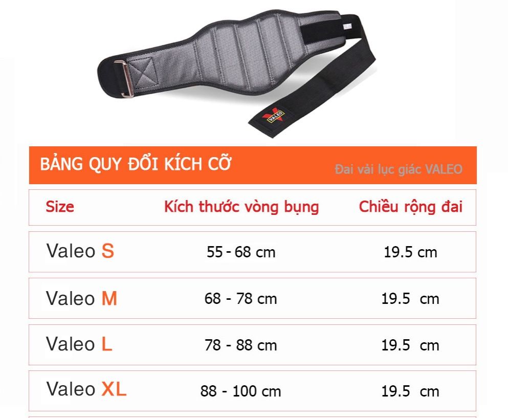 [HCM]Đai lưng lục giác VALEO tập Gym