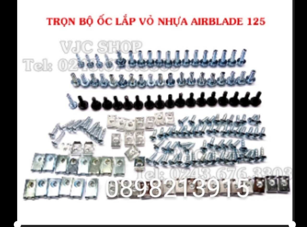 BỘ ỐC DÀN ÁO AIRBLADE 125 ĐẦY ĐỦ CÁC CHI TIẾT