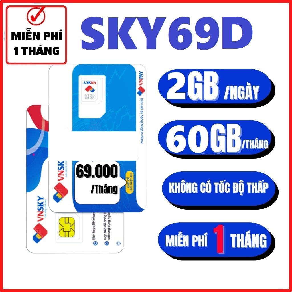 Sim Mobifone 4G Cho Khách Du lịch, Miễn Phí 1 Tháng Đầu - Sim Data Tốc Độ Cao Truy Cập Mạng Thả ga | Sky69 - Sky79 - BIGME . FREESHIP - CHƯA KÍCH HOẠT
