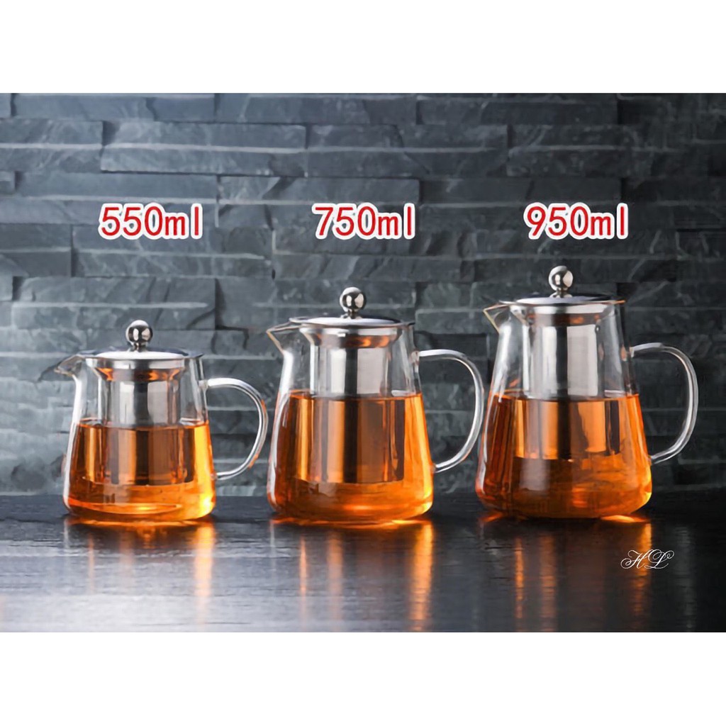 Ấm trà thủy tinh có lõi lọc