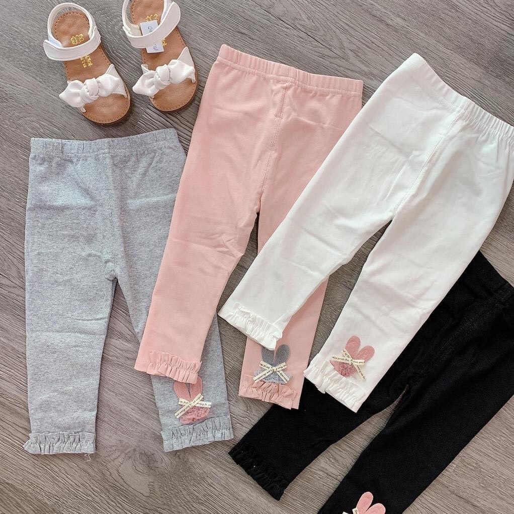 Quần dài legging cotton len bé gái nơ tai thỏ 8-40kg XHN359
