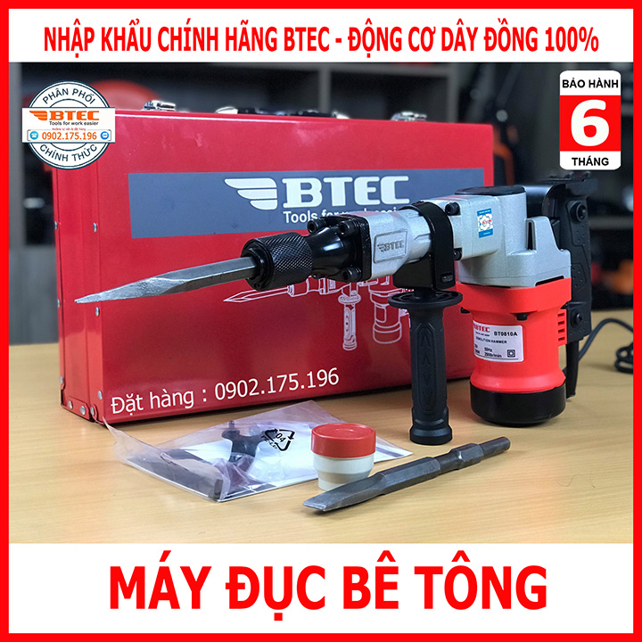 Máy đục bê tông BTEC BT0810A Công suất 1300w ( Động cơ dây đồng 100% )