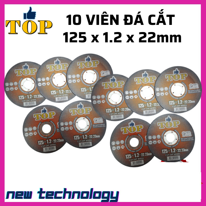 10 viên ĐÁ CẮT SẮT phi 125 ( 1 tấc 2) | Đá cắt inox | Đá cắt TOP Hàn Quốc
