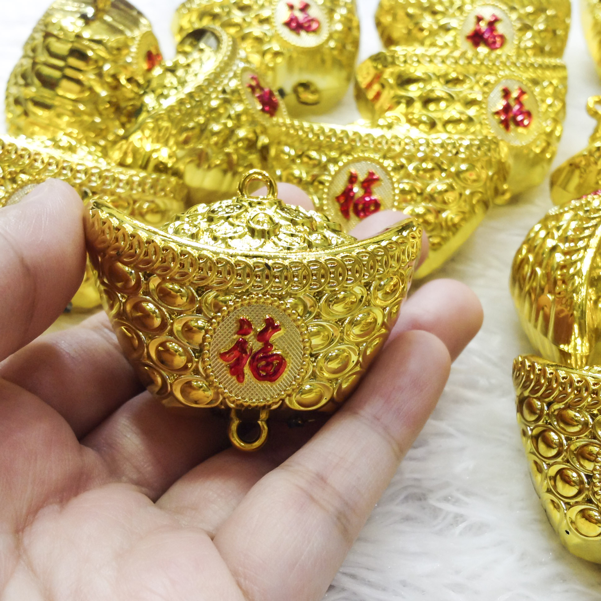 1 pc gold round jade leaf gold alloy jewelry gold ingot such as feng shui display fortune tree peach blossom needle [1 pc package]