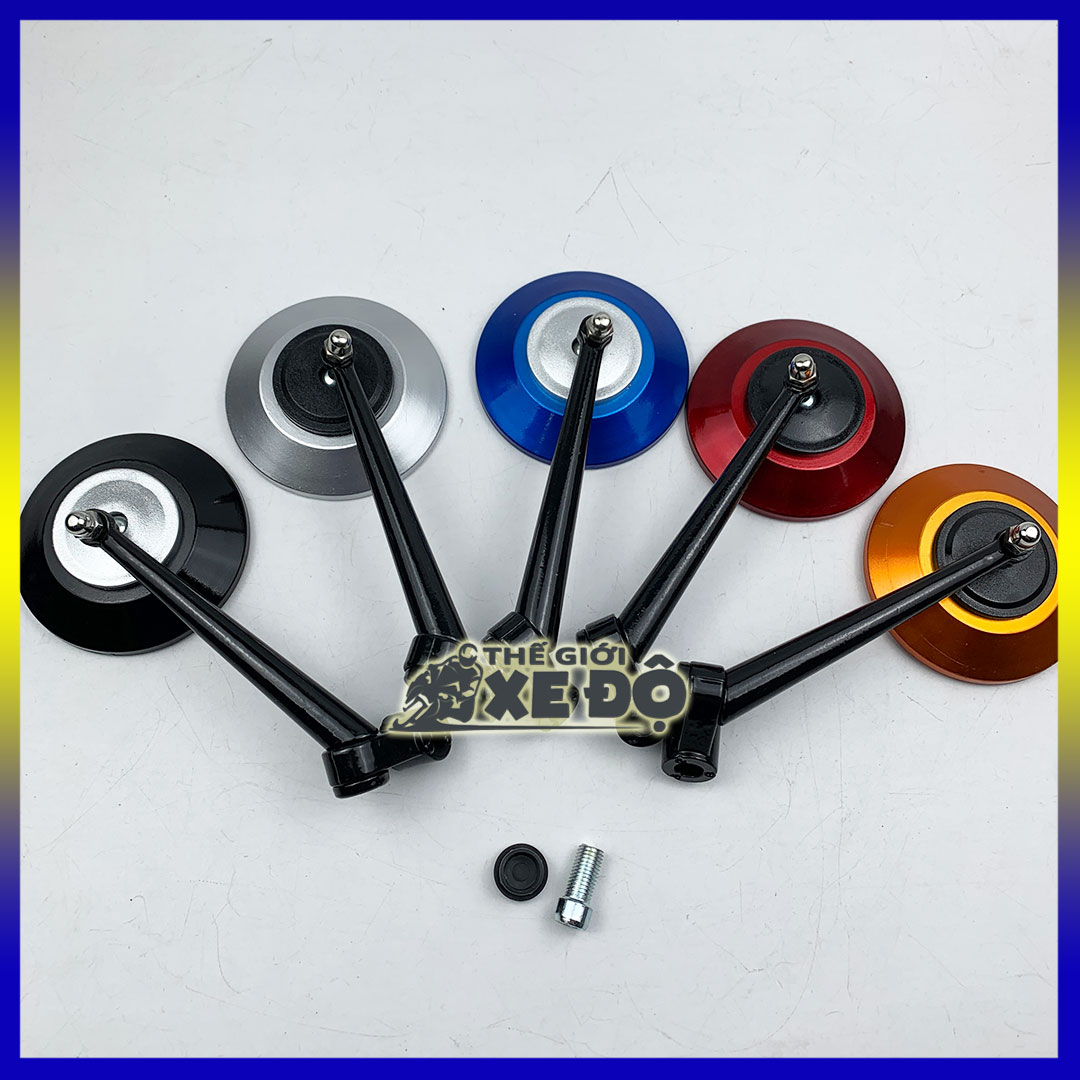 Kính chiếu hậu xe máy tròn, gương xe máy kích thước chuẩn giao thông đẹp phù hợp nhiều dòng xe