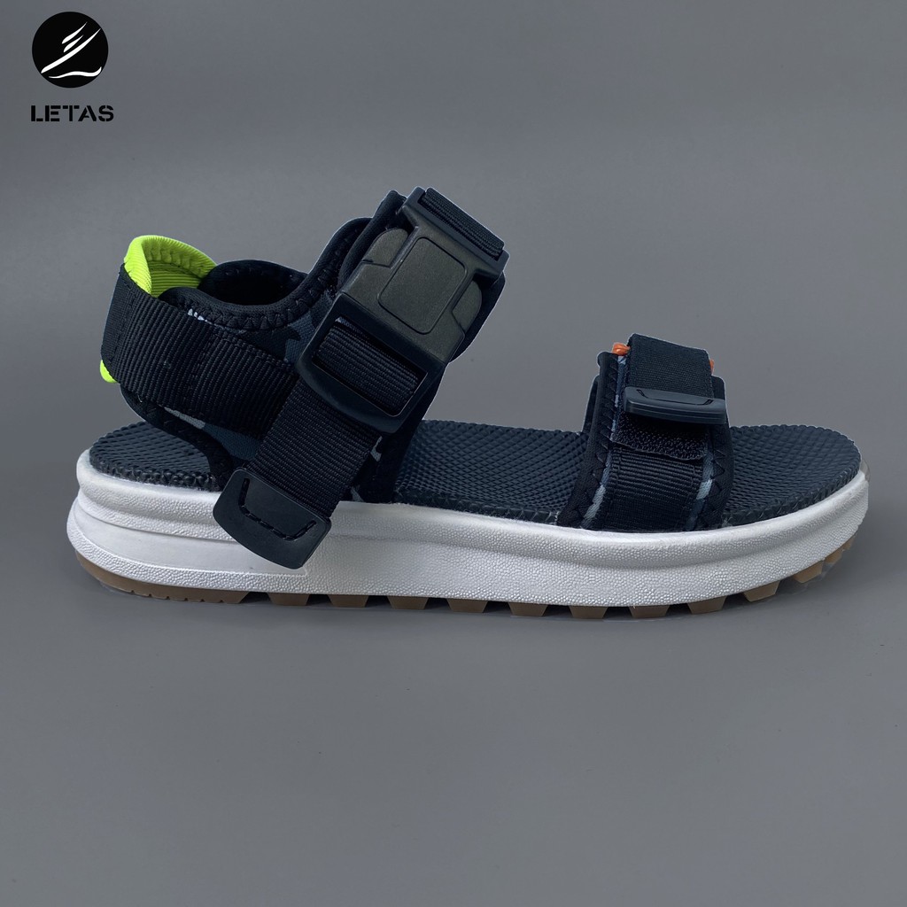 Sandal Nữ,Nam Cá Tính Letas D711 Đen Gót 2 Màu