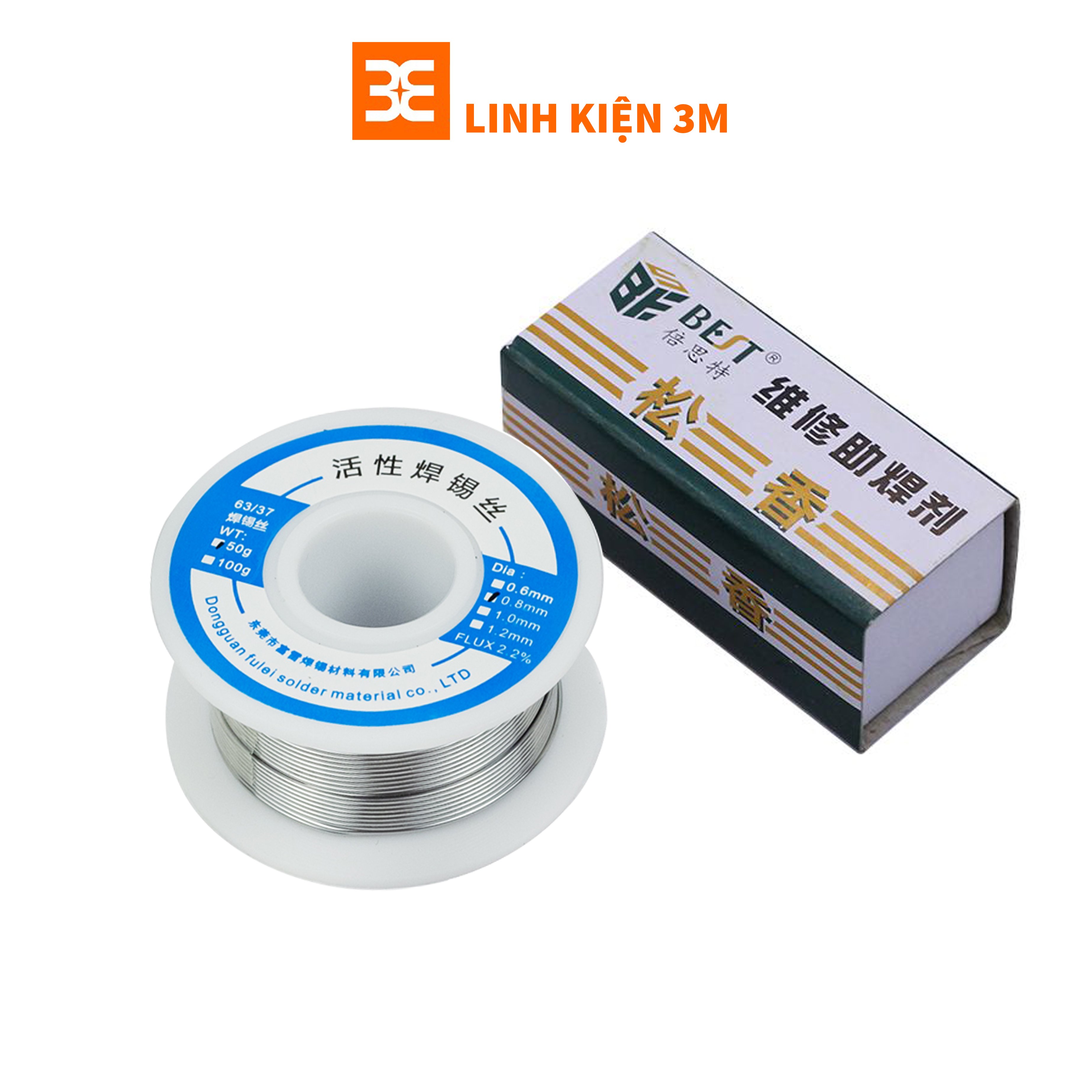 Combo thiếc hàn 63%-100g và hộp nhựa thông