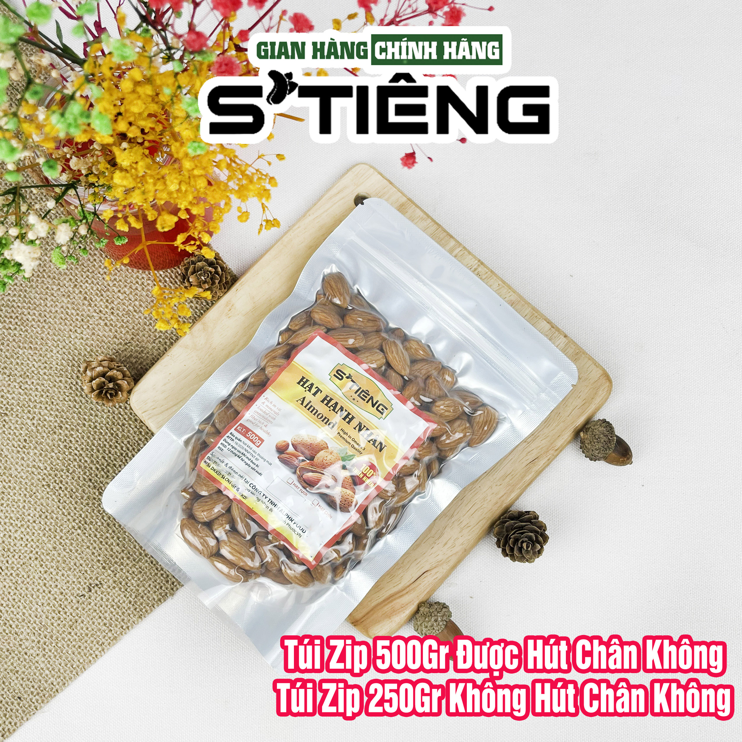 Hạt Hạnh Nhân Tươi STIÊNG Làm Sữa Làm Bánh
