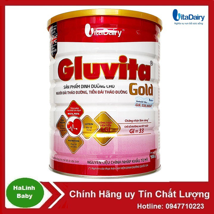 Sữa Gluvita gold 900g Dành cho người tiểu đường