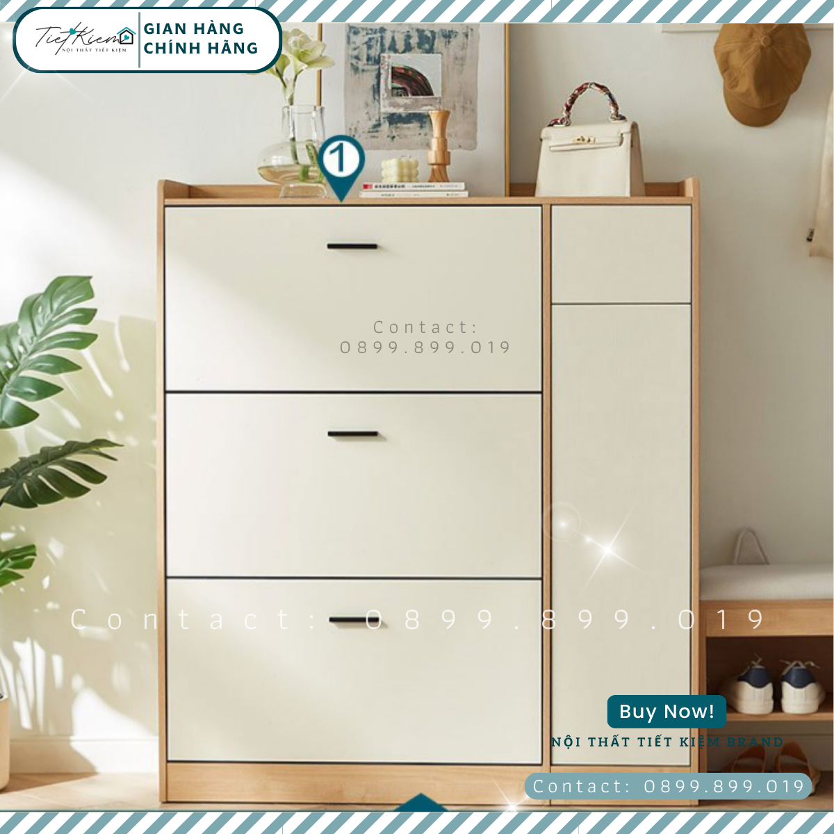 Tủ giày thông minh gỗ đẹp NTTK TG89899