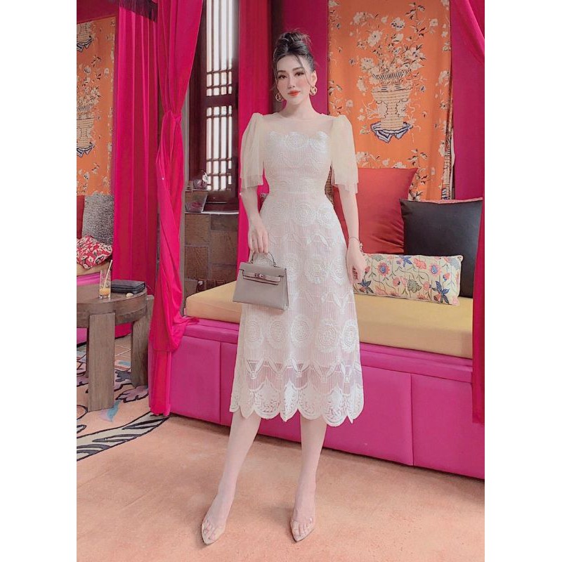 Đầm Cánh Tiên Thêu Nổi