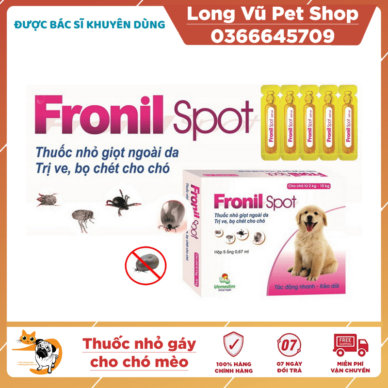 affordable Thuốc nhỏ sống lưng trị ve bọ chét chó mèo - Fronil spot phòng và điều trị bọ chét ve rận ở chó hiệu quả kéo dài đến 4 tuần